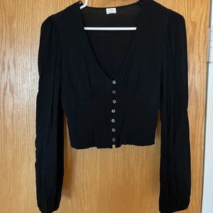 Aritzia Wilfred Brand Corset-Style Long Sleeve Blouse